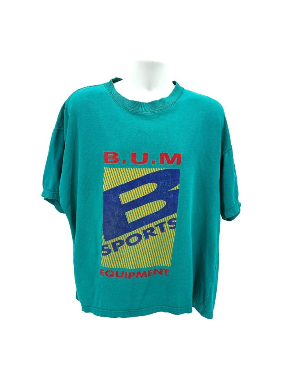 Vintage B.U.M. Equipment Sports Adult Medium Shirt Oversized Graphic Turquoise